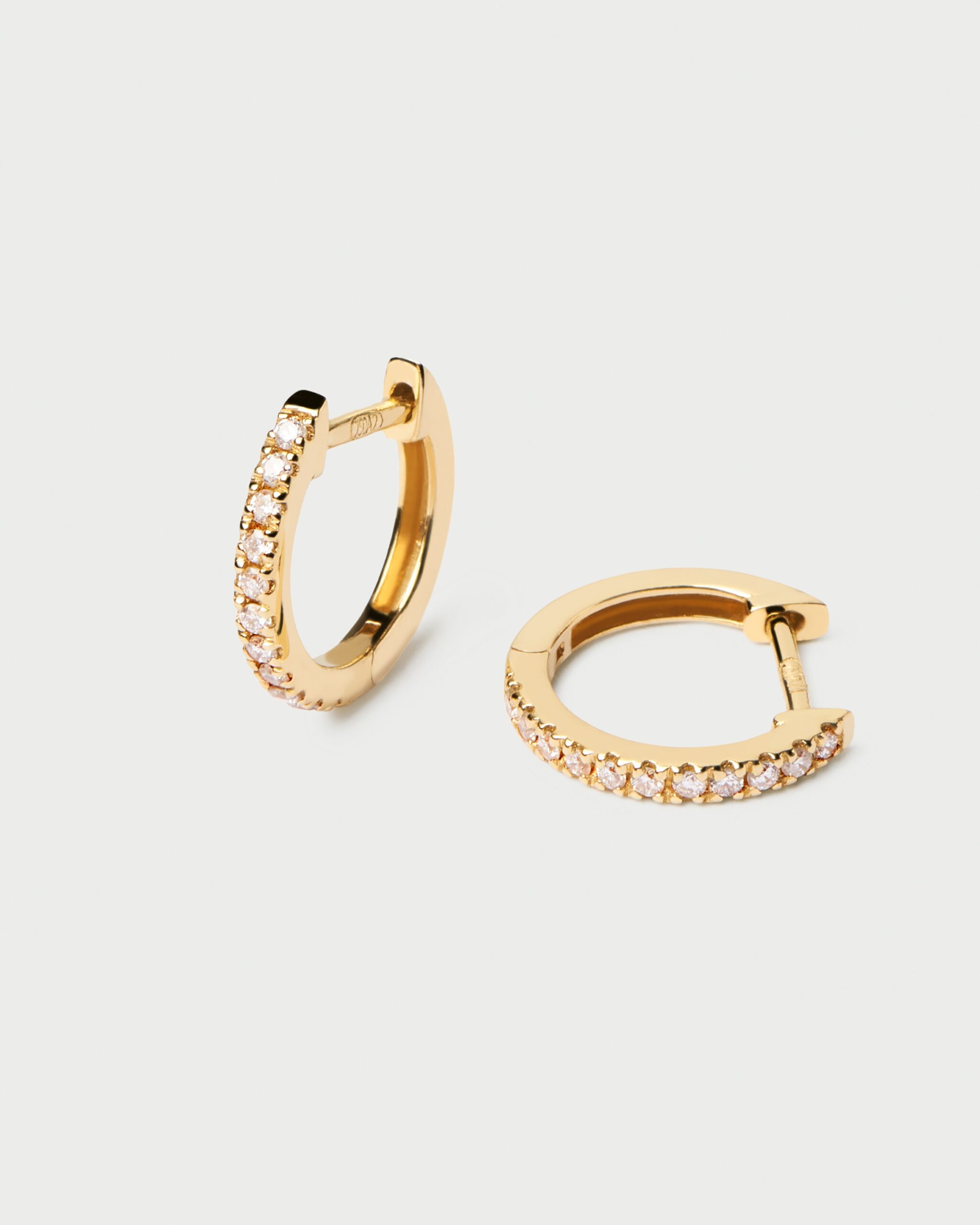 Diamonds and Gold Eternity Mini Hoops