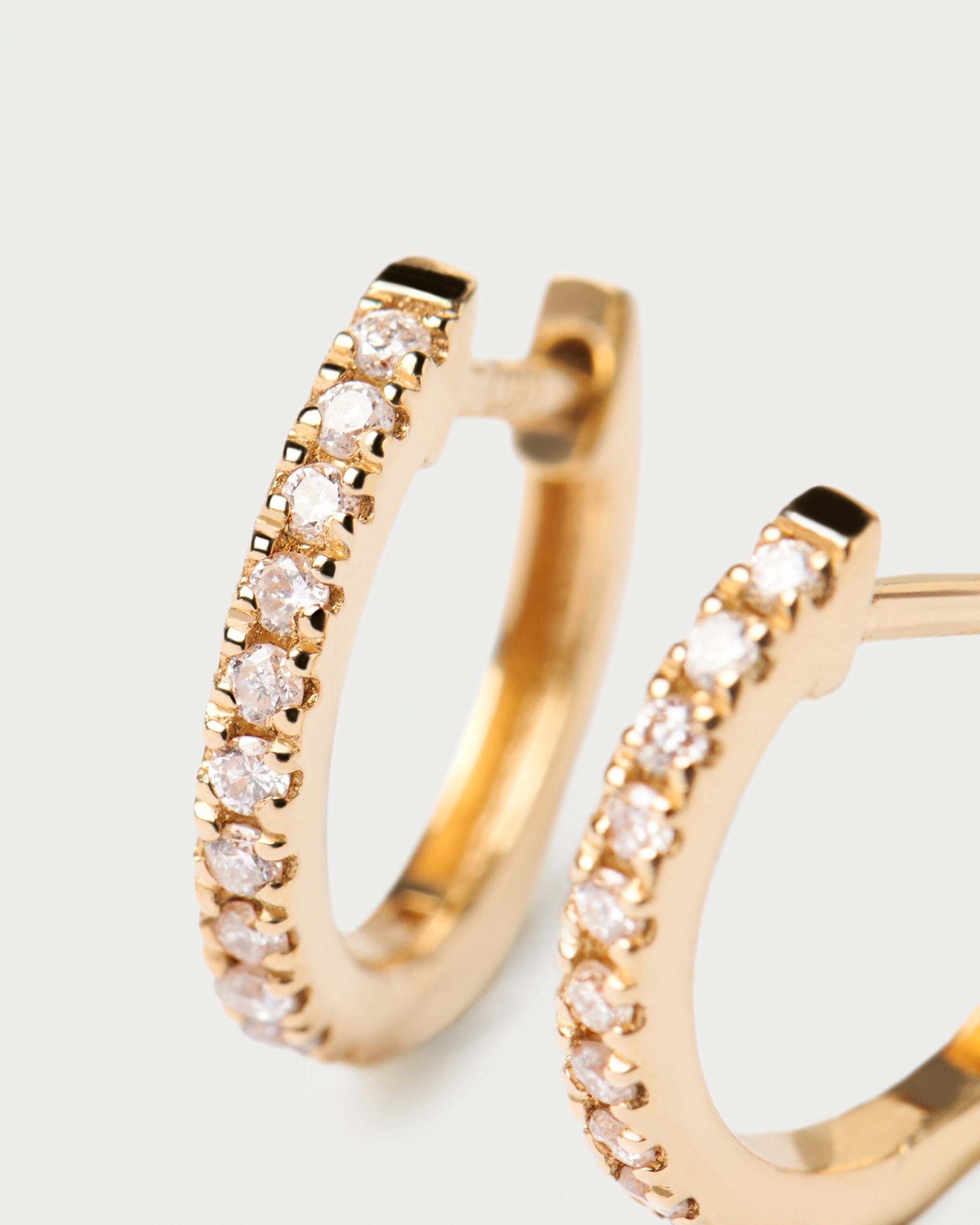 Diamonds and Gold Eternity Mini Hoops