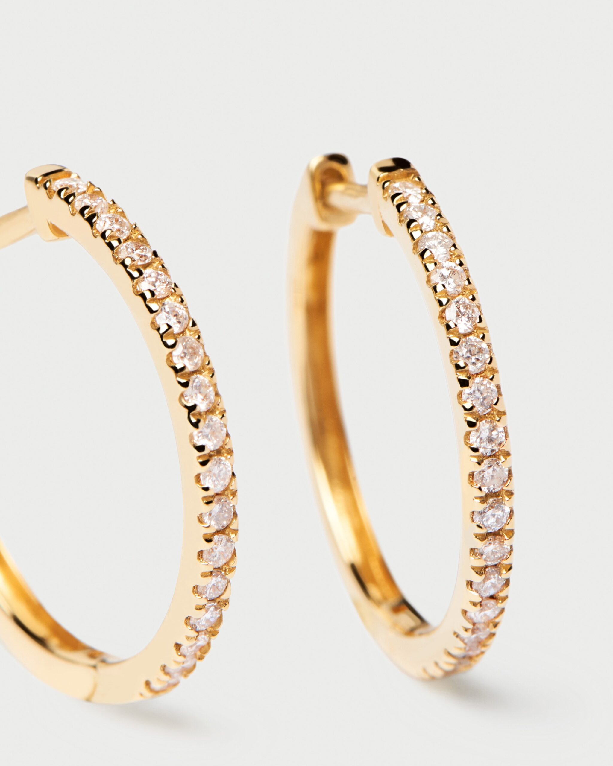 Diamonds and Gold Eternity Medium Hoops