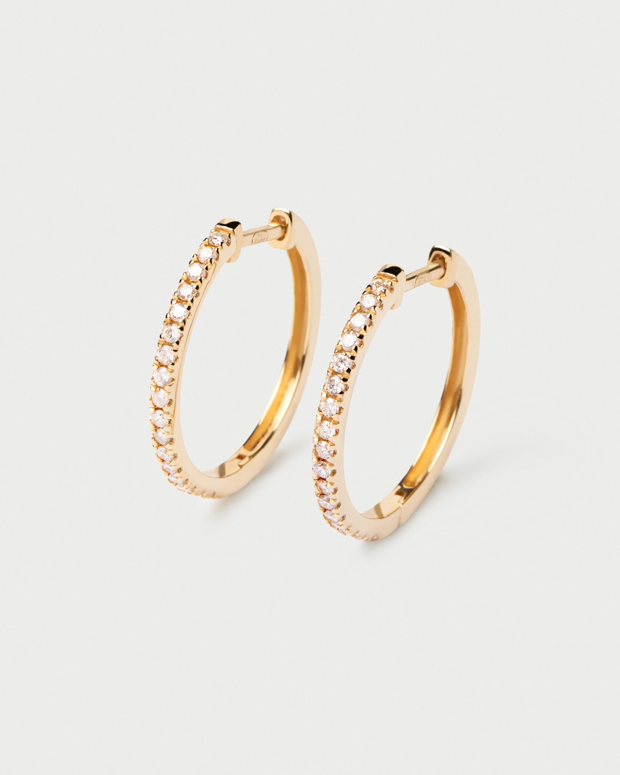 Diamonds and Gold Eternity Medium Hoops