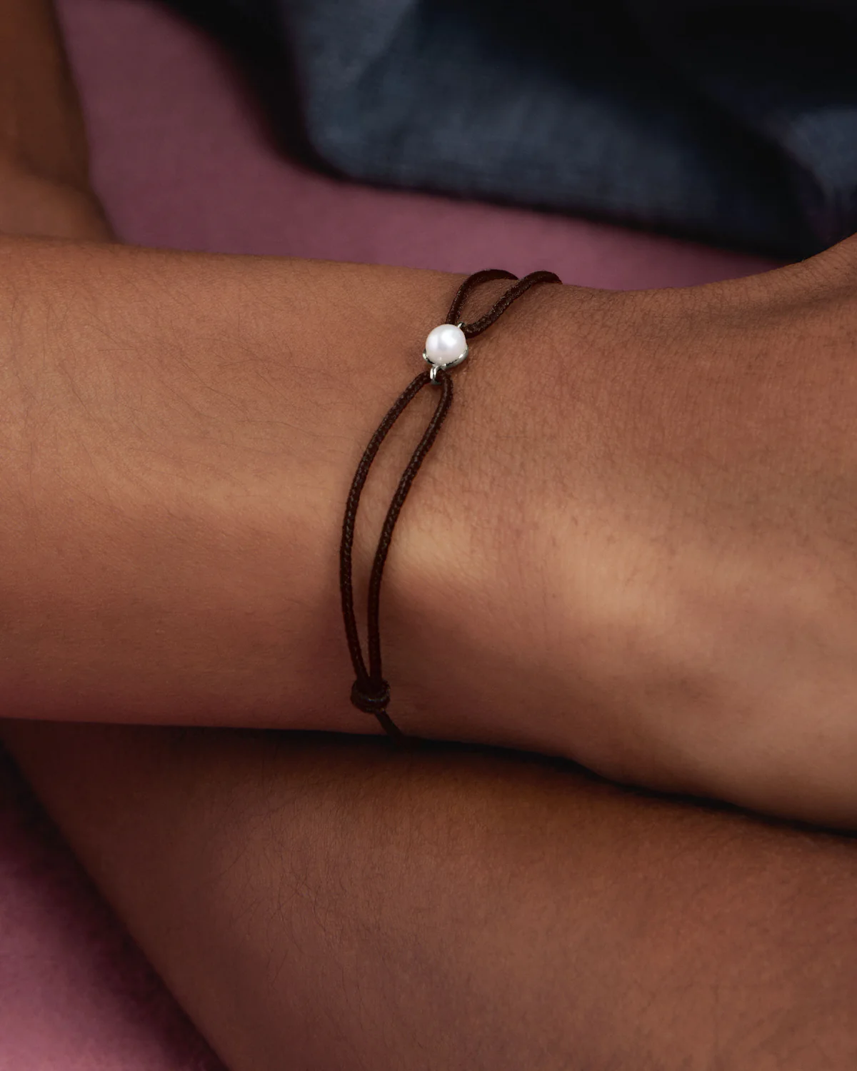 Bracelet à cordon en argent Orion avec perle