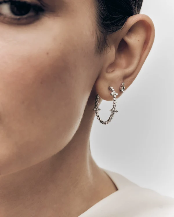 Boucles d’oreilles Maggie en diamants et or blanc